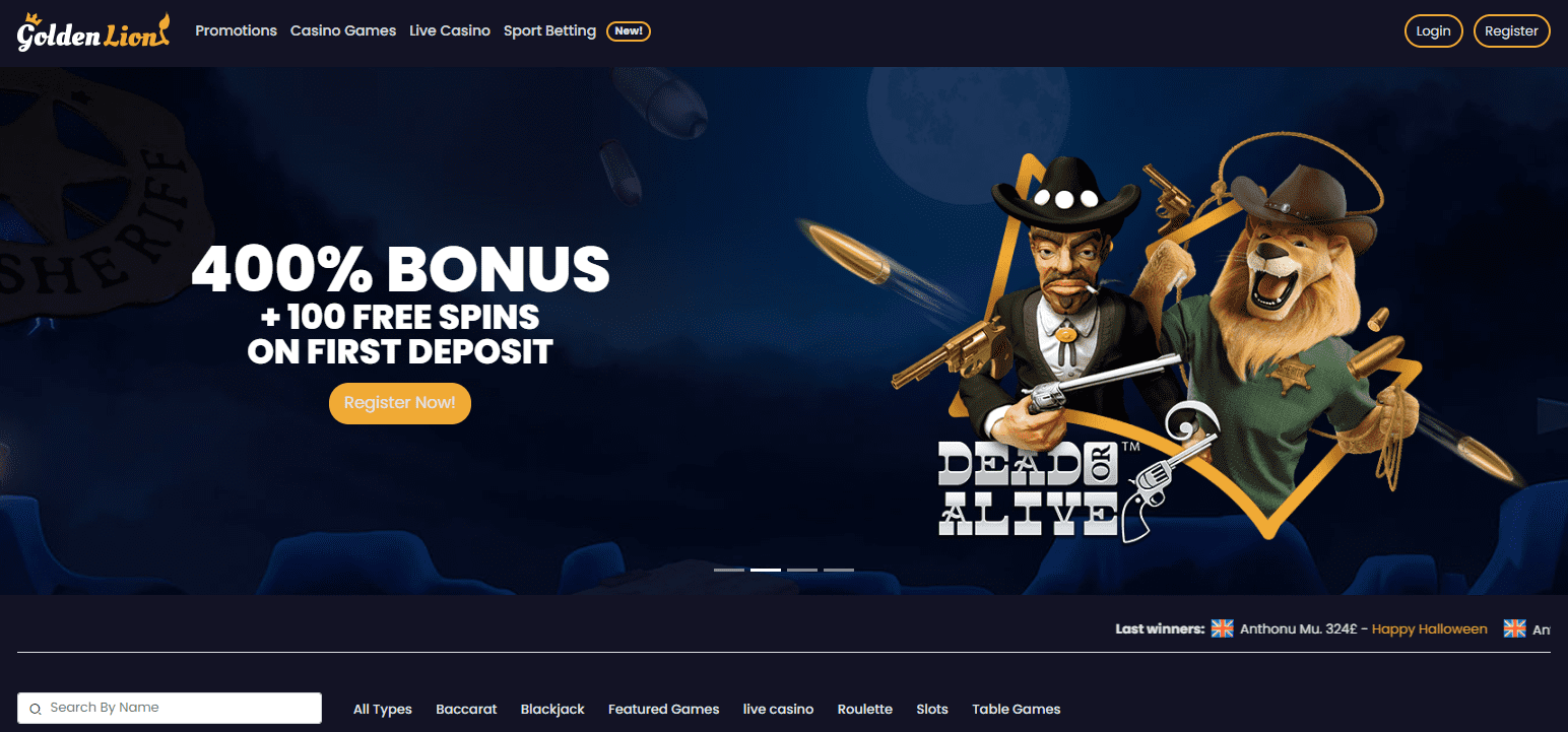 Golden Lion Casino Banner